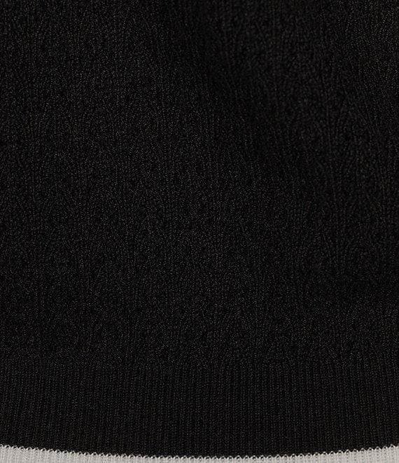 Antonio Melani Active Pointelle Short Sleeve Polo Shirt Product Image