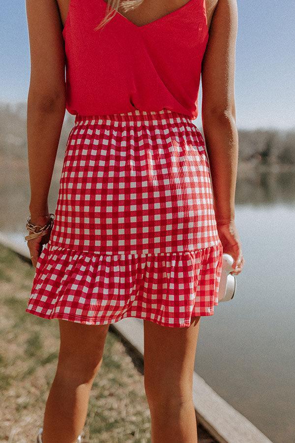 Reserved For Fun Gingham Skirt Product Image