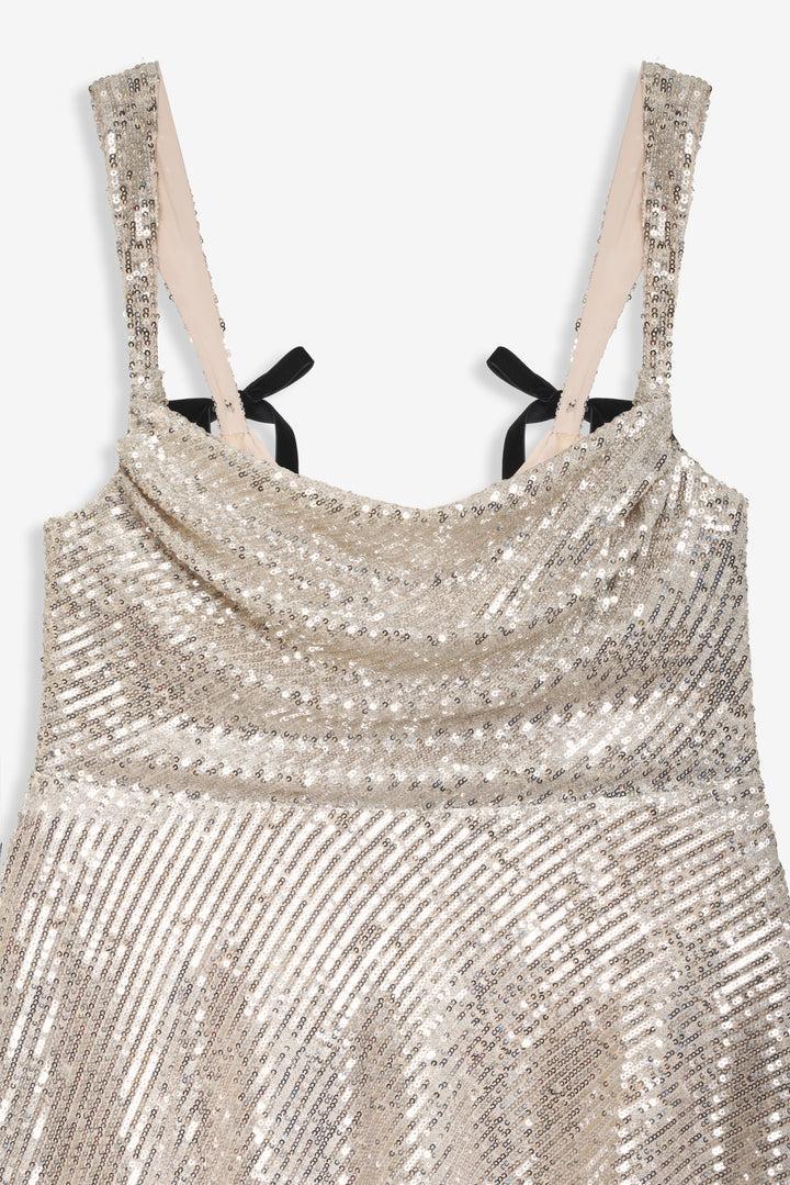 Candice Mini Dress — Silver Product Image