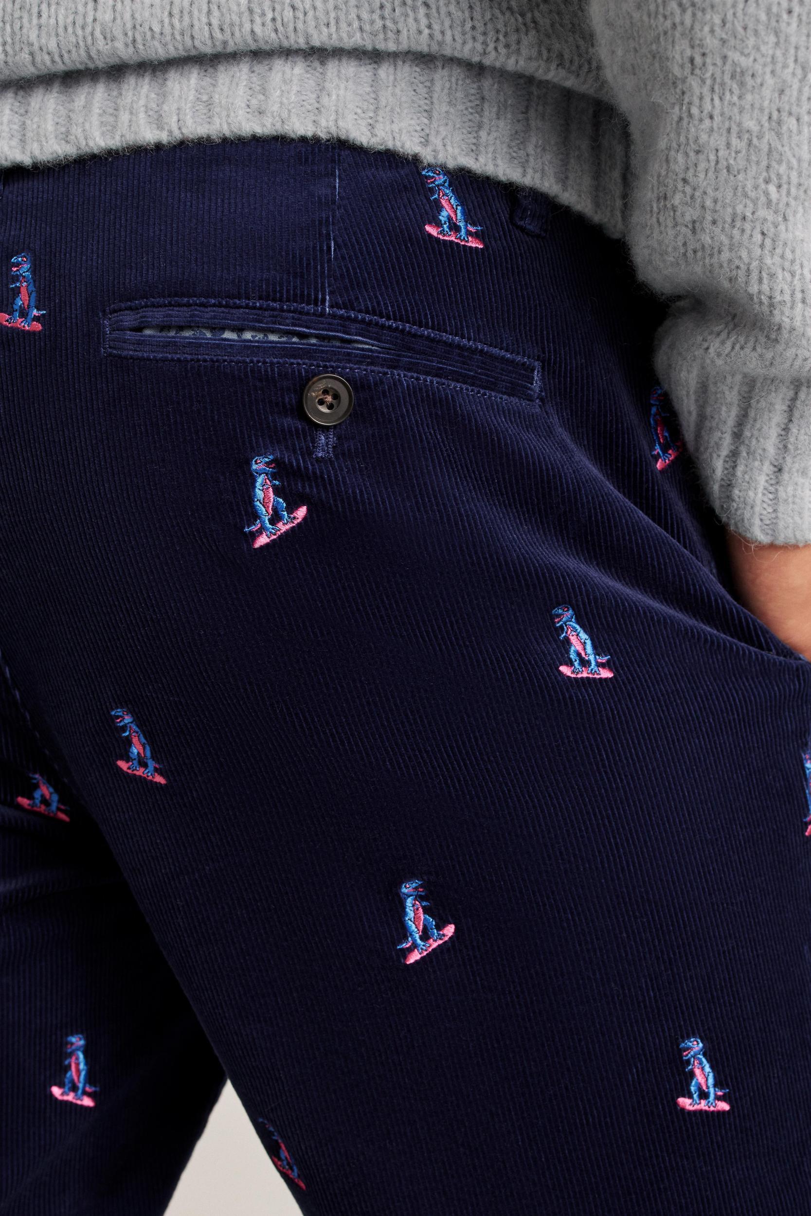 Stretch Embroidered Corduroy Trouser Product Image