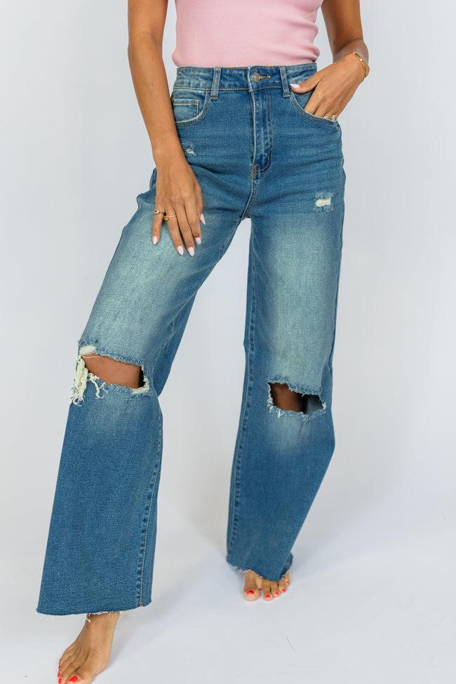Kelsea Medium Wash Tall Wide Leg Jeans FINAL SALE Product Image