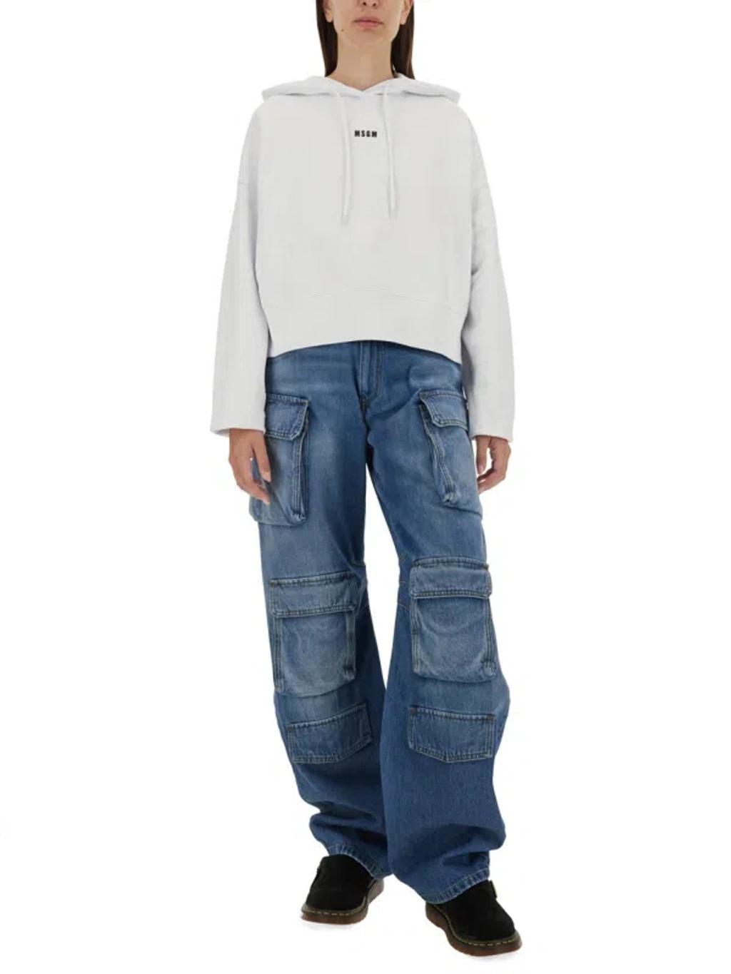 MSGM Sweatshirt With Logo In White Product Image