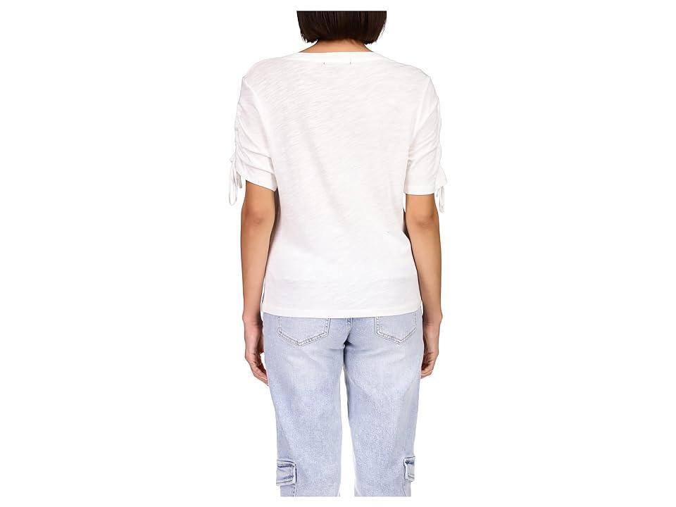 Sanctuary Peekaboo Sleeve Tee (Powdered Sugar) Women's Clothing Product Image