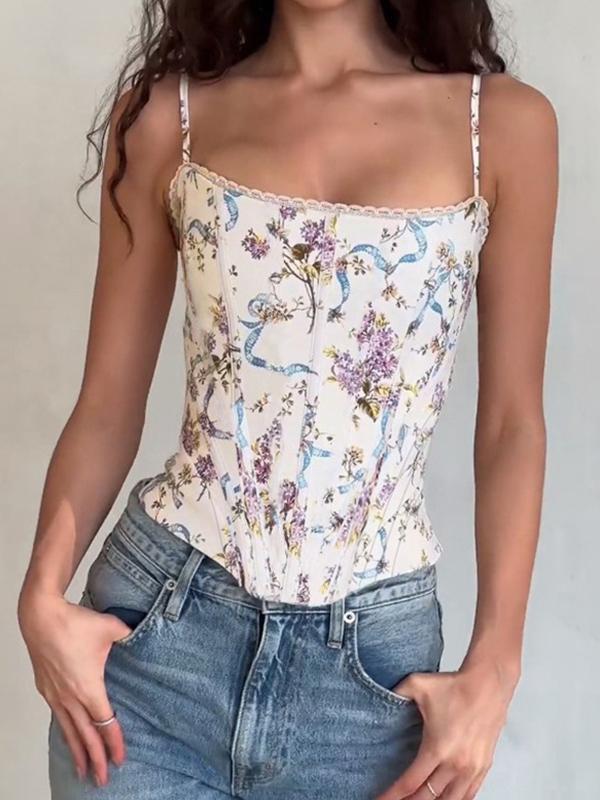 Palace Style Floral Print Cami Top Product Image