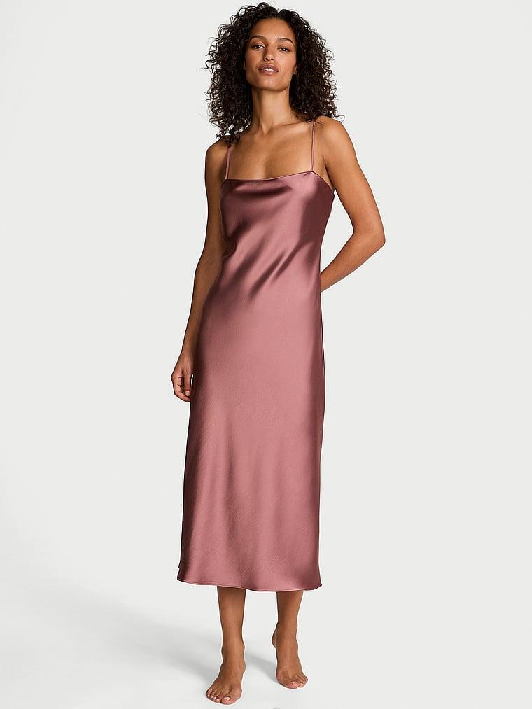 Luxe Satin Long Slip Dress Product Image