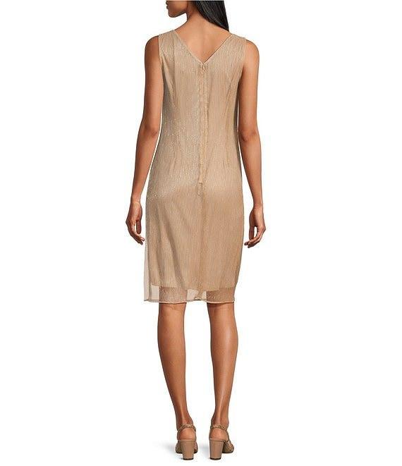 Eliza J Sequin Fringe Long Sleeve Cocktail Dress Product Image