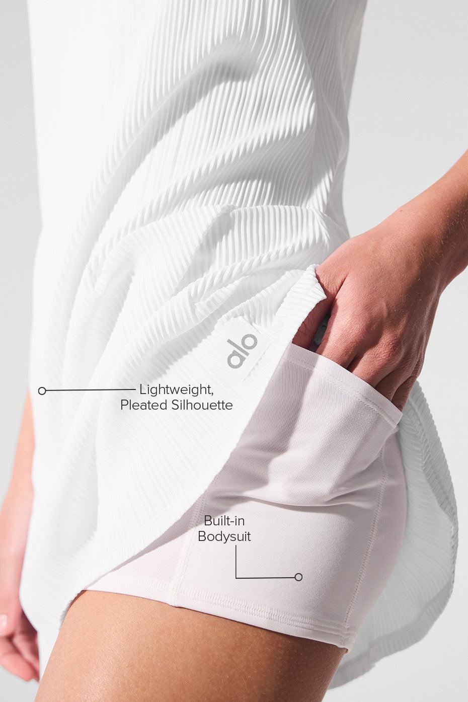 Micro Plisse Game On Tennis Dress - White Product Image