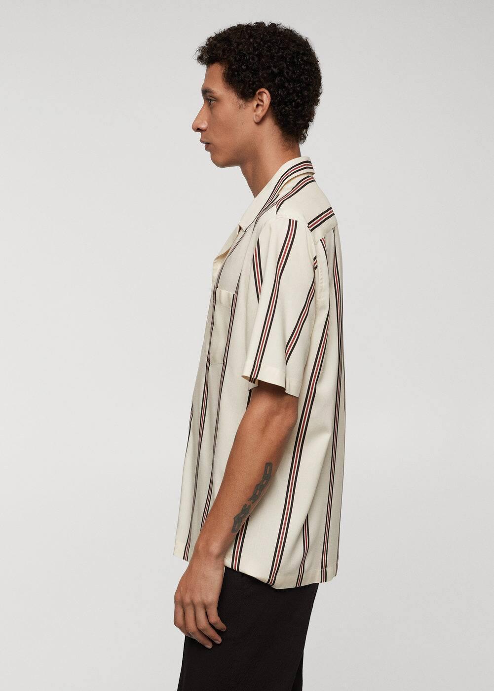 Mango Mens Striped Bowling Fluid Shirt Product Image