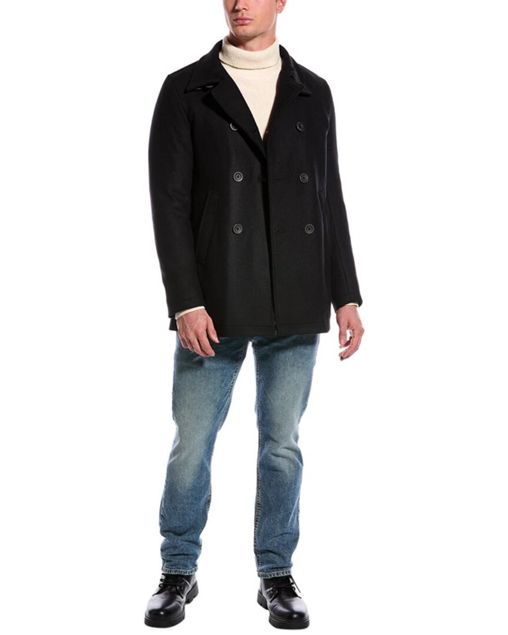 HERNO Chester Wool-blend Coat In Blue Product Image