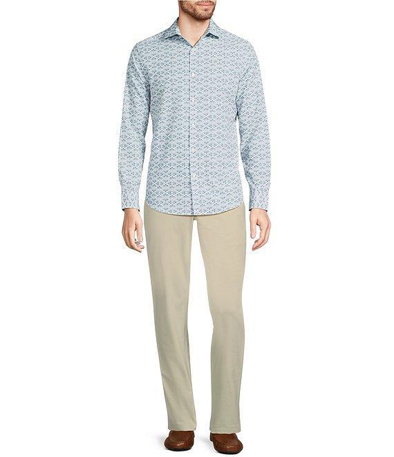 Murano Big & Tall Slim Fit Performance Stretch Diamond Print Long Sleeve Woven Shirt Product Image