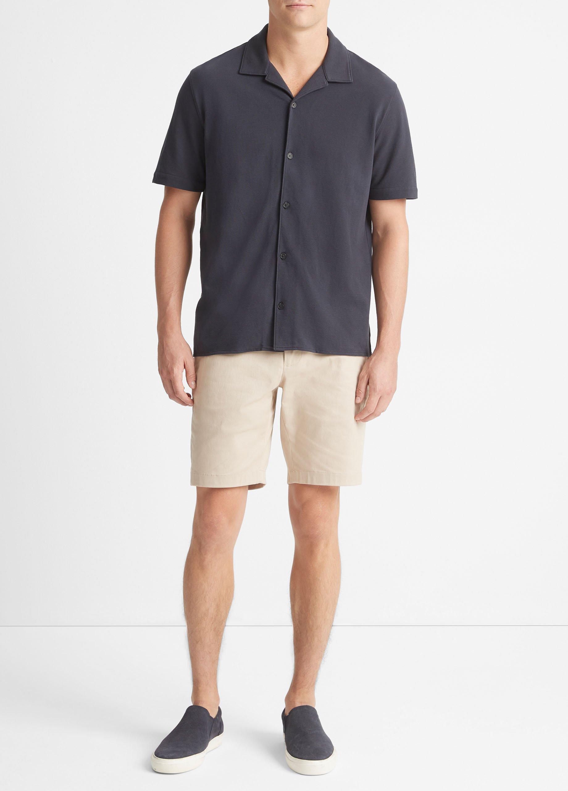 Mens Cotton Piqu Cabana Shirt, Optic White, Size L Vince Product Image