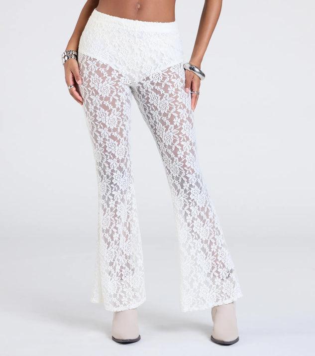 Sheer Fling Lace Flare Pants Product Image