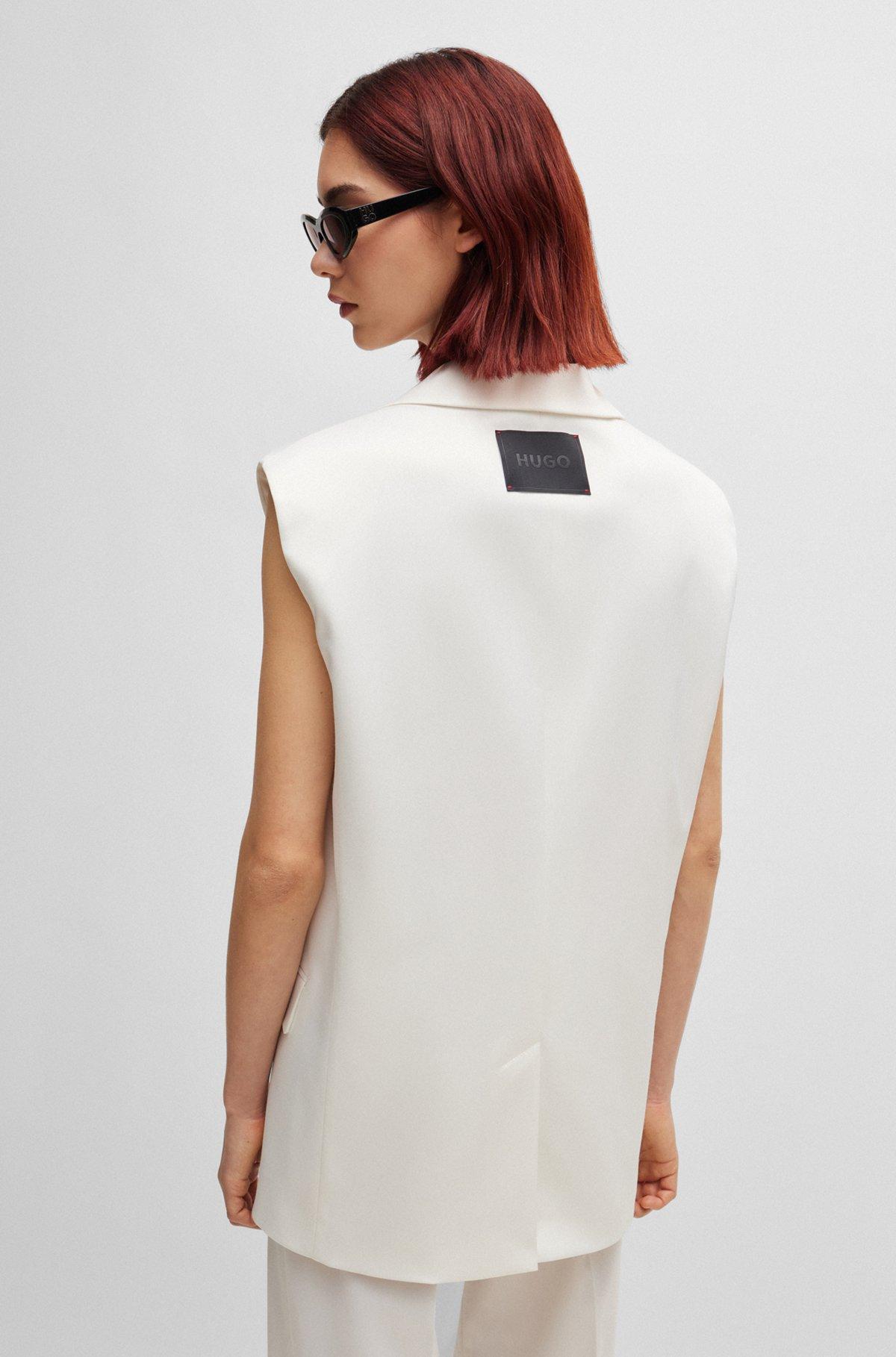 Sleeveless oversize-fit jacket in stretch cloth Product Image