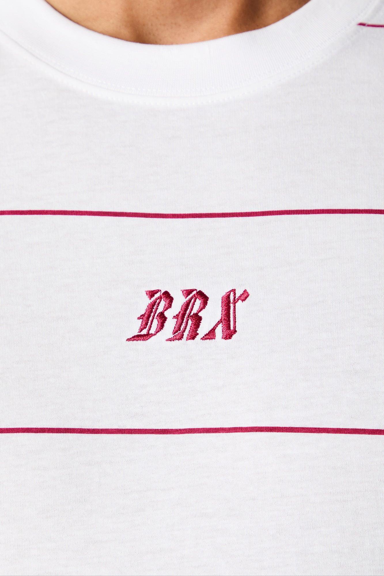 City Embroidered Striped T-Shirt Male Product Image