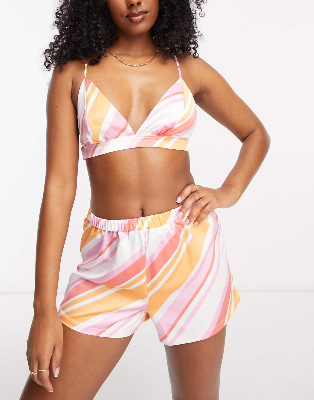 Loungeable satin 3 piece pajama set Product Image