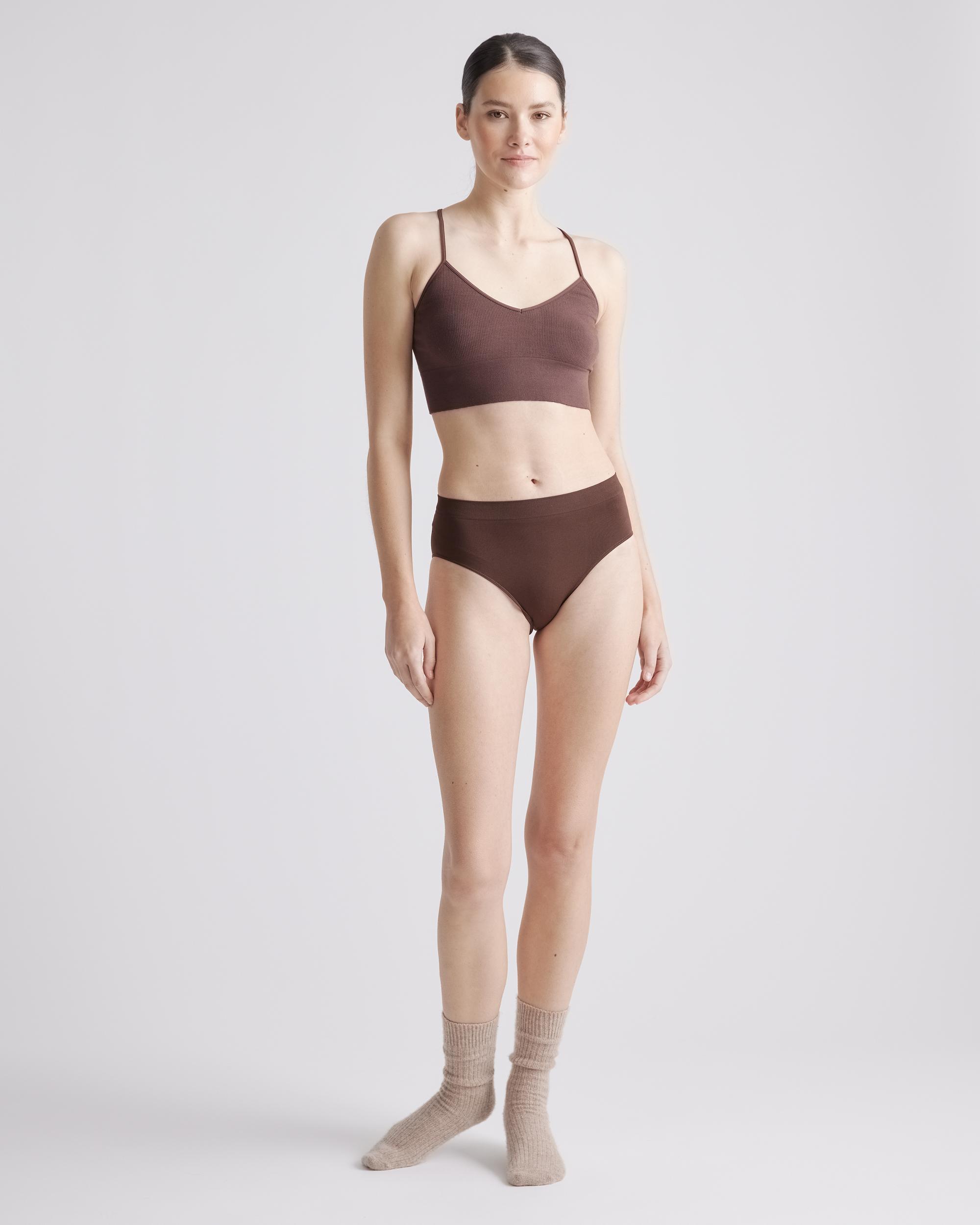 Quince | Women's Comfort Rib T-Back Bralette Size Large/XL, Nylon/Spandex Product Image