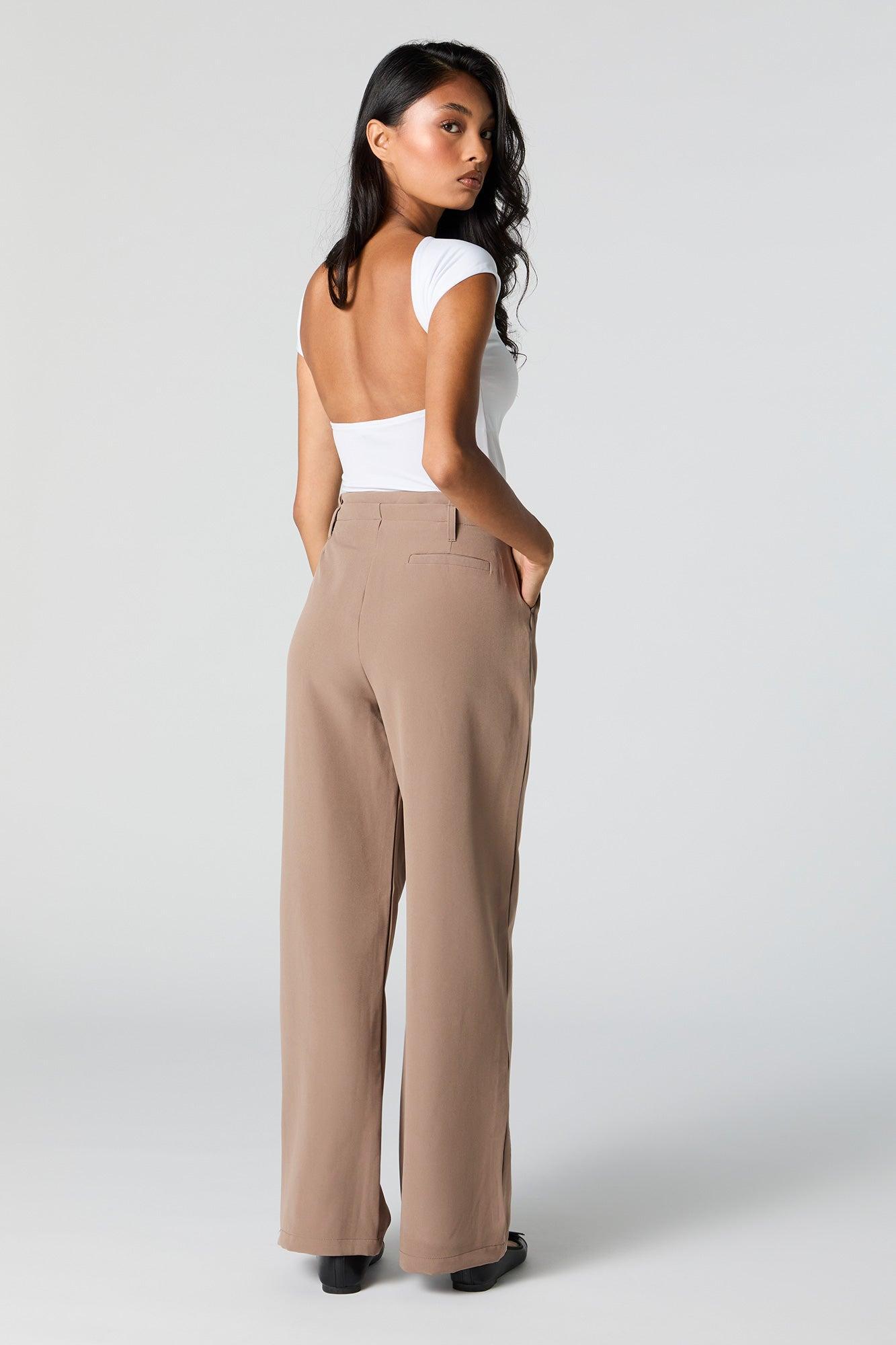 Pleated Straight Leg Dress Pant Female Product Image