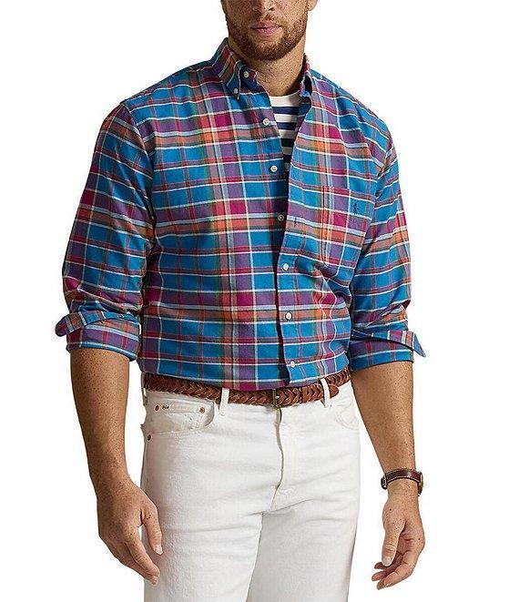 Polo Ralph Lauren Big & Tall Classic Fit Berry Multi Plaid Oxford Long Sleeve Woven Shirt Product Image