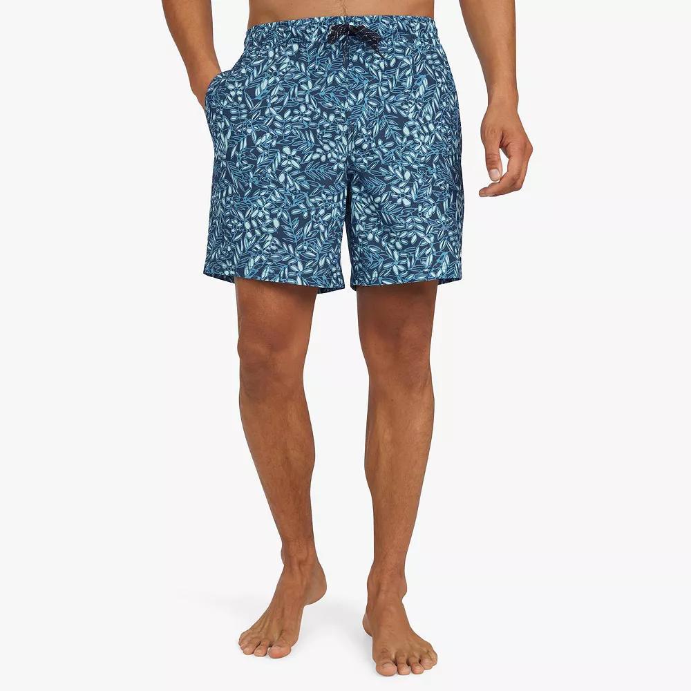 Men's Quiksilver 6.5" Swell Leaf Swim Trunks, Size: Large, Blue Product Image
