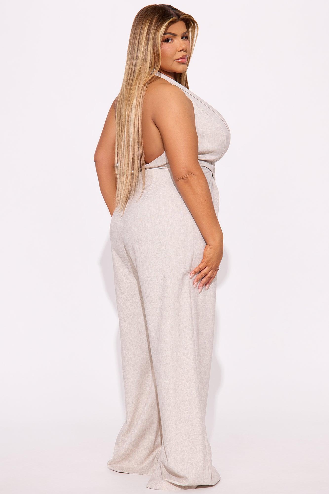Making Moves Linen Jumpsuit - Oatmeal Product Image