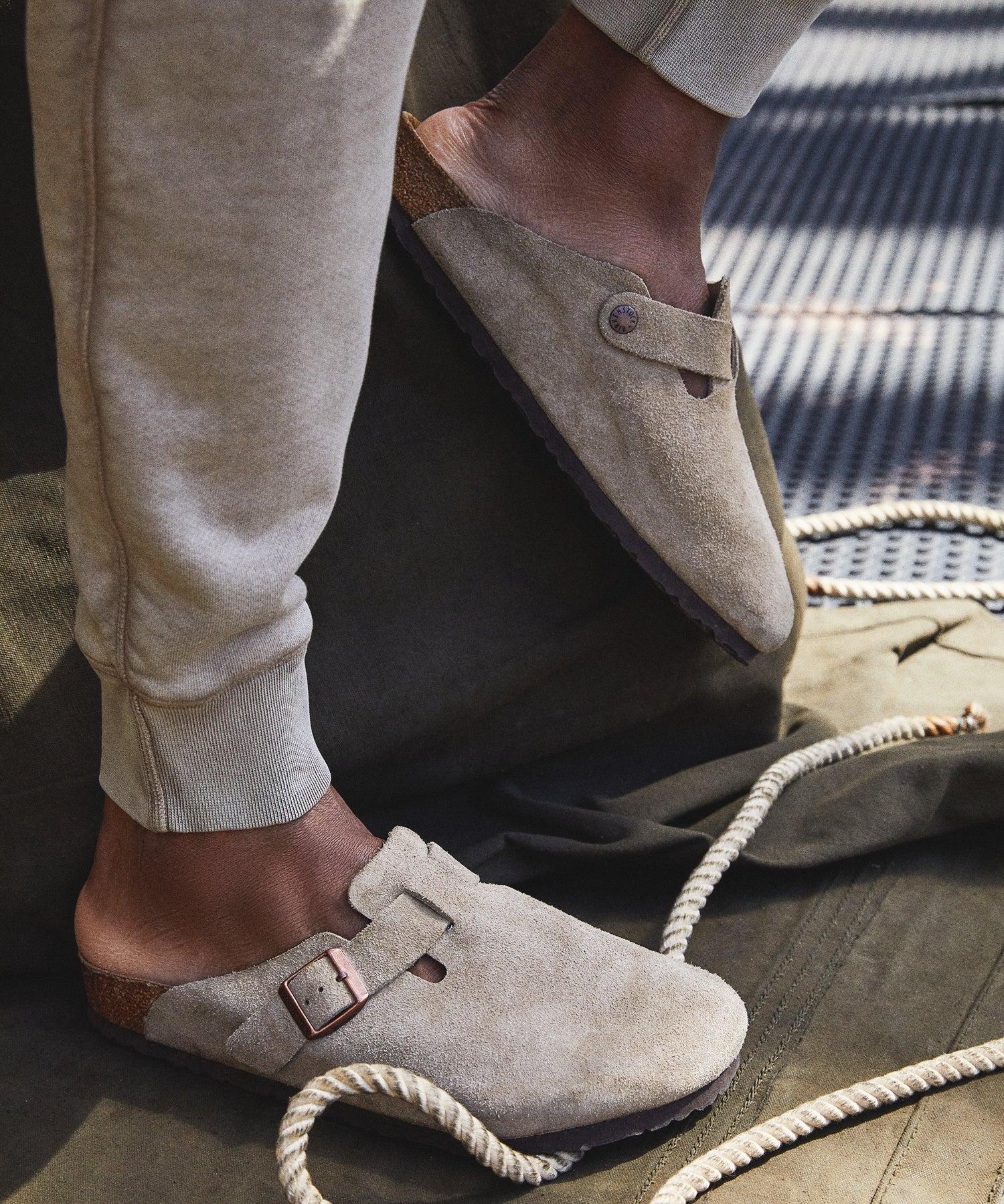 Birkenstock Mens Boston Suede Slide-On Soft Footbed Clogs Product Image