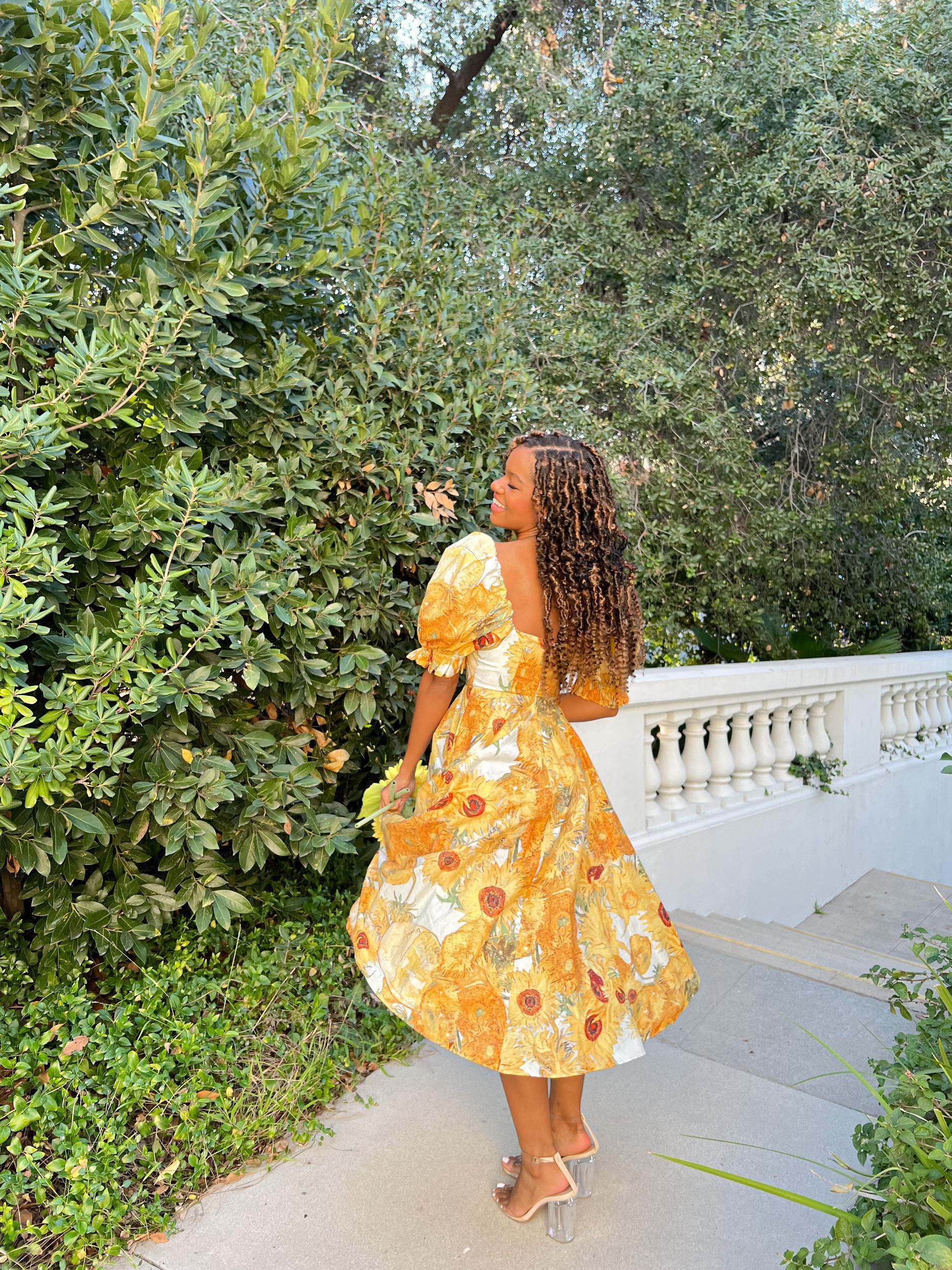 Sunflowers Tea Rose Dress Product Image