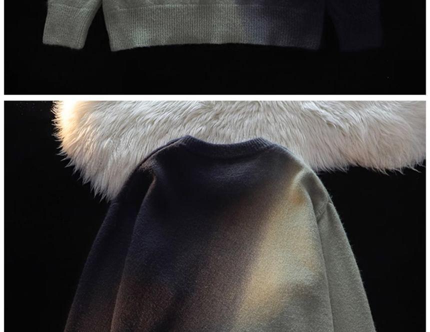 Round Neck Gradient Oversized Sweater Product Image