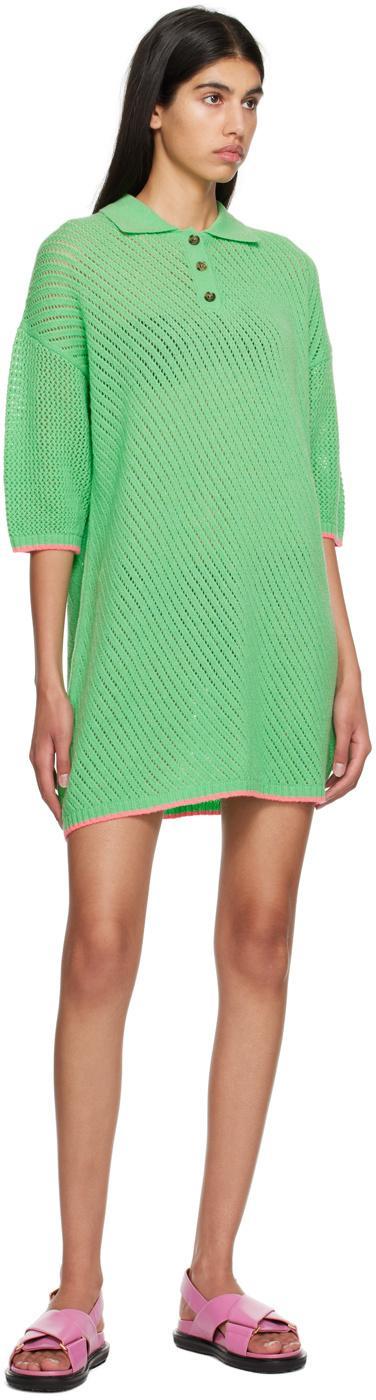 MSGM Button Mini Dress In Green Product Image