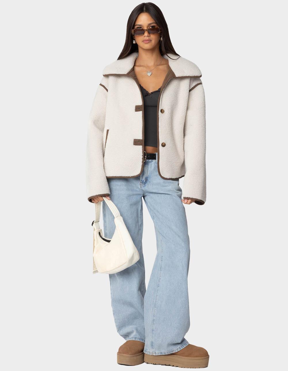 EDIKTED Frost Oversized Faux Shearling Jacket Product Image