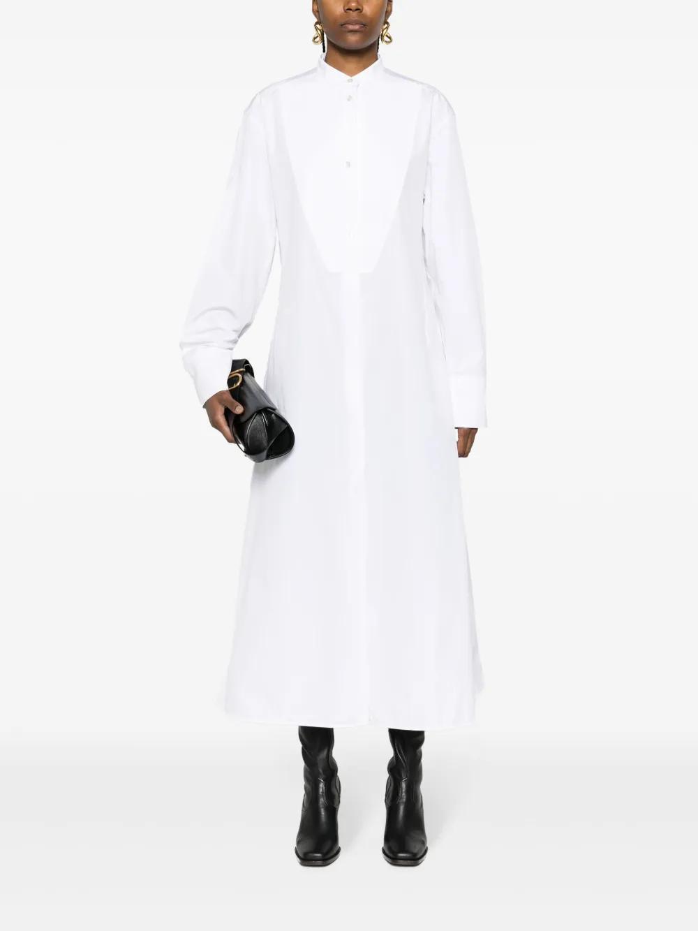 JIL SANDER Cotton Shirtdress In White Product Image