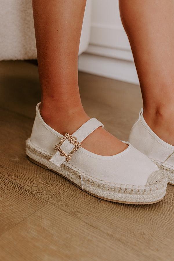 The Reagan Espadrille Flats in Cream Product Image