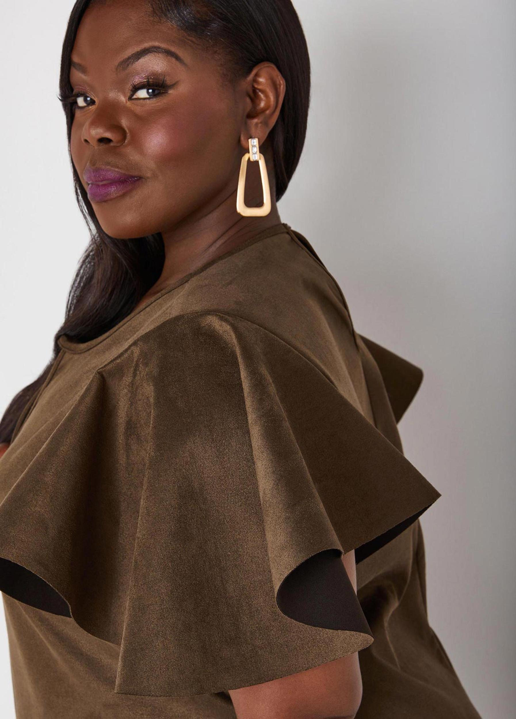 Faux Suede A Line Dress Product Image