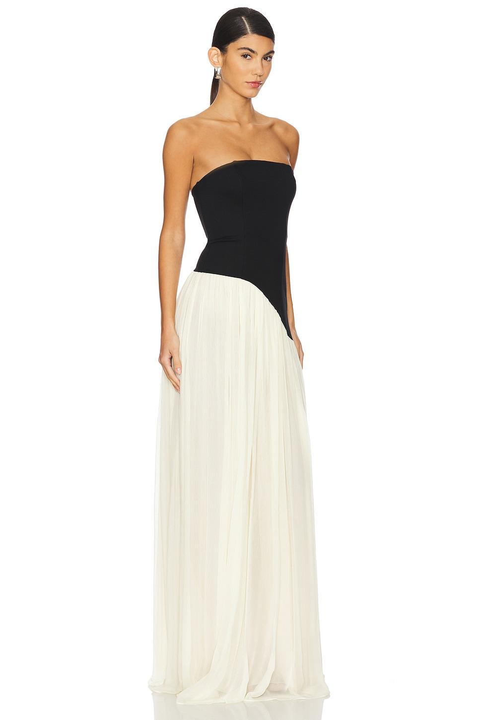 Lovers and Friends Alice Strapless Gown in Black & Cream Product Image