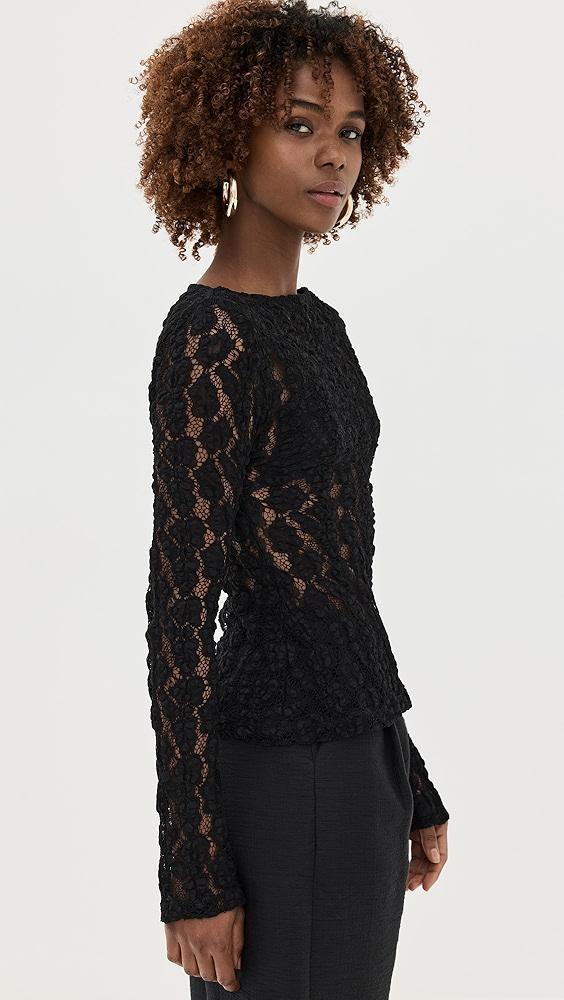 Róhe Lace Boat Neck Top | Shopbop Product Image