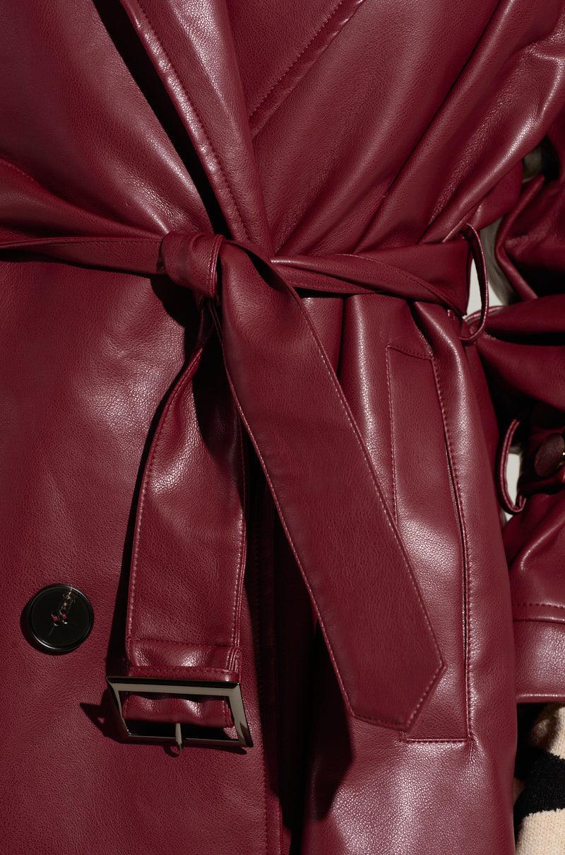 ALINNA FAUX LEATHER TRENCH Product Image
