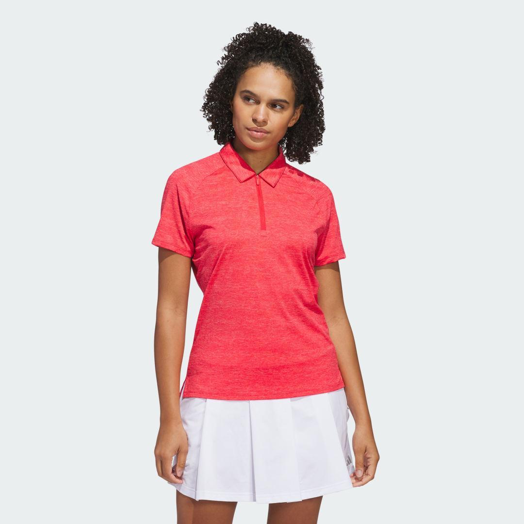 adidas Ultimate365 Heathered Twistknit Polo Shirt Black S Womens Product Image