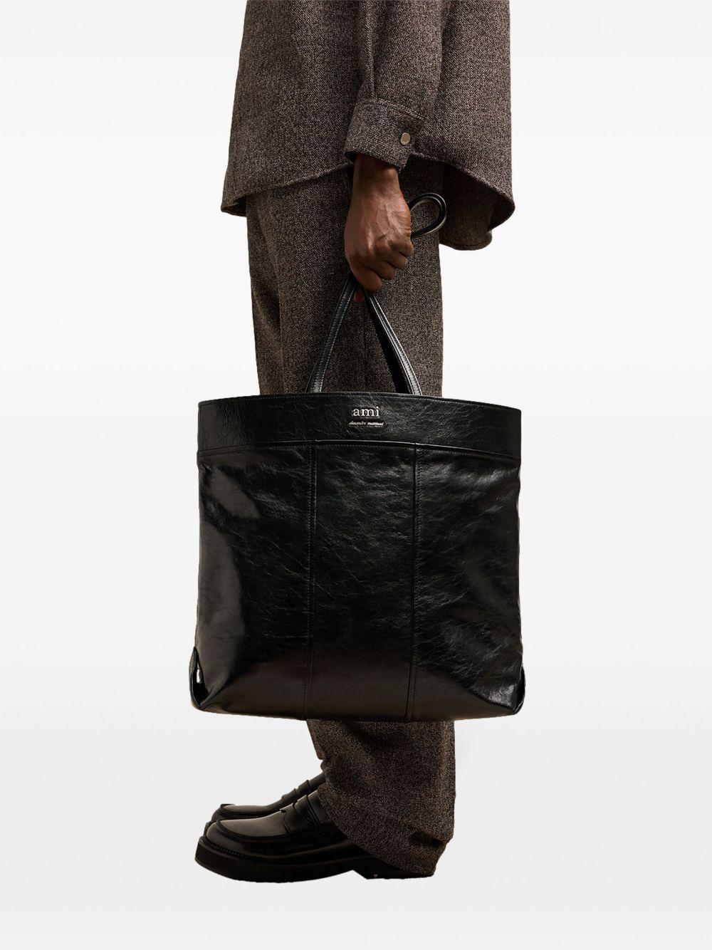 North South leather tote bag  Product Image