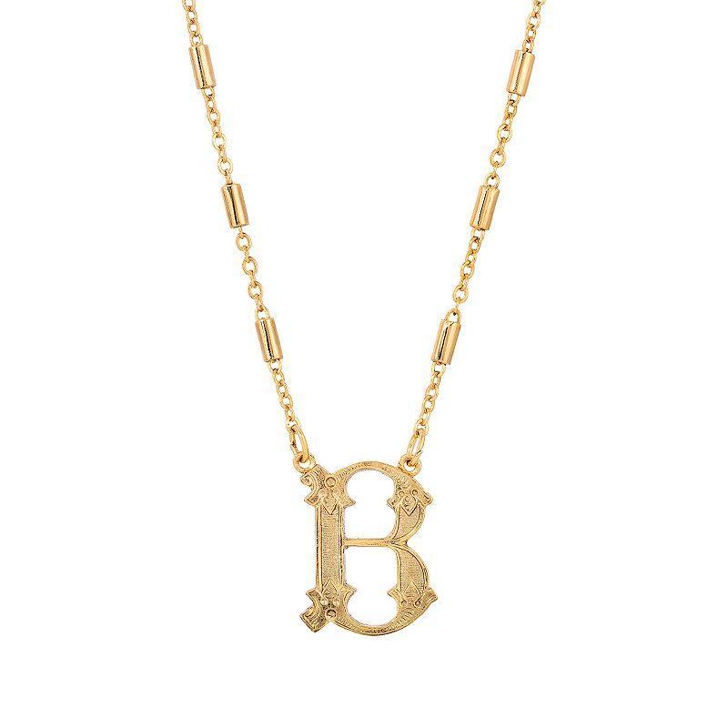 1928 Gold Tone Initial Necklace, Womens, Yellow L Product Image