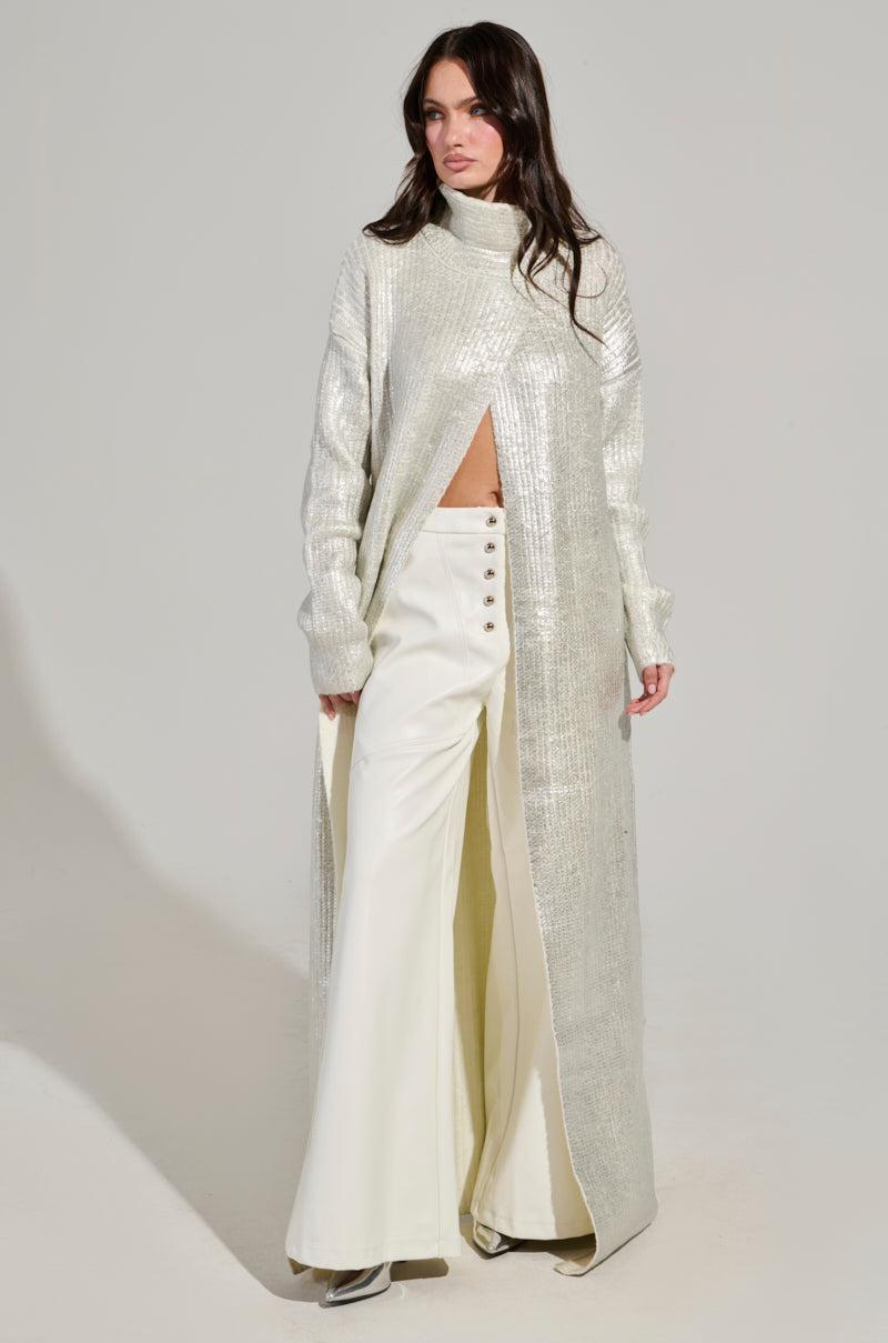 ASHLYN FAUX LEATHER PANT IN WHITE Product Image