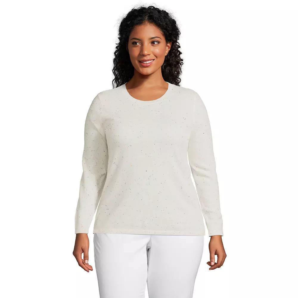 Plus Size Lands' End Crewneck Cashmere Sweater, Women's, Size: 2XL, Purple Heather Product Image