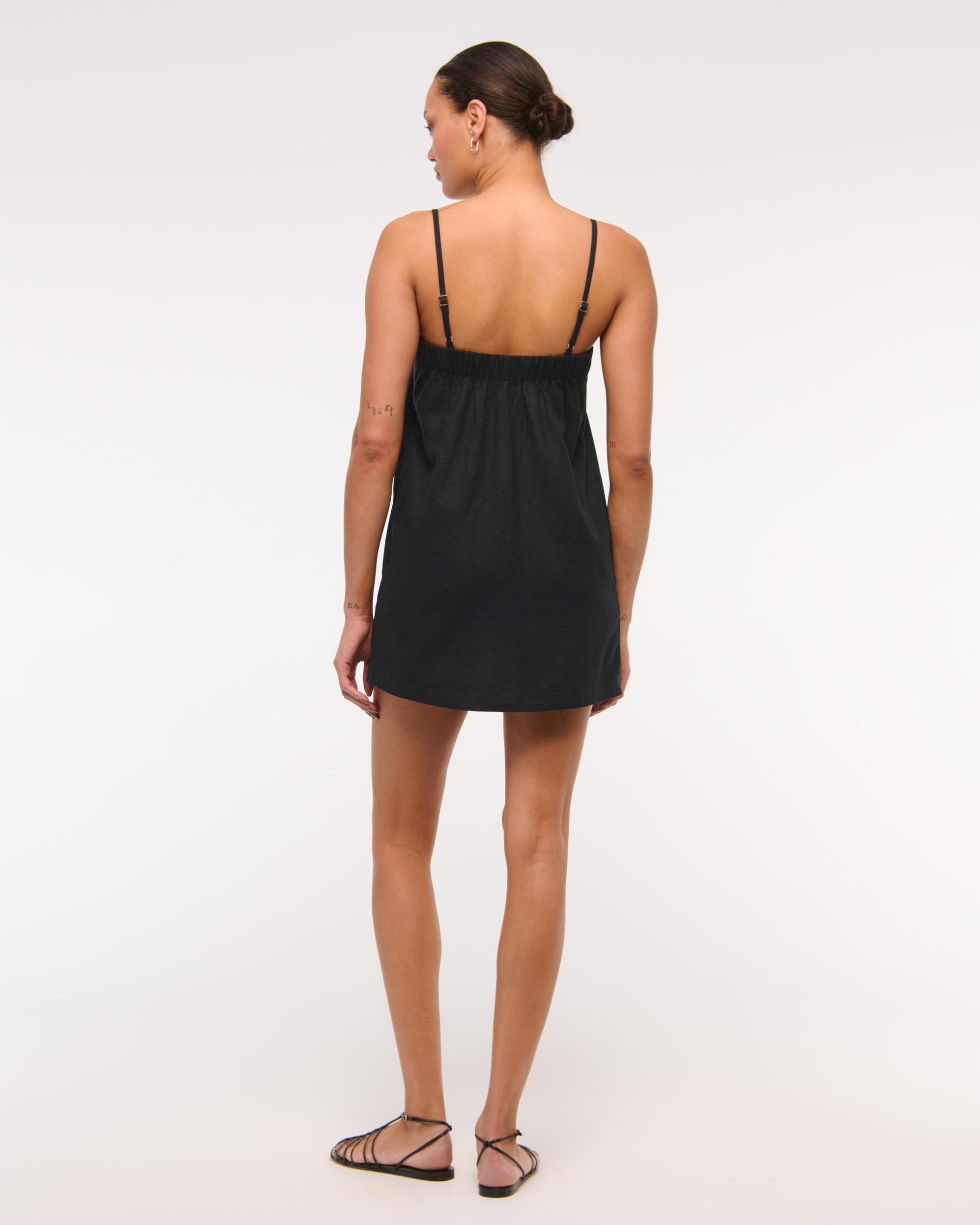 Linen-Blend Button Skort Product Image