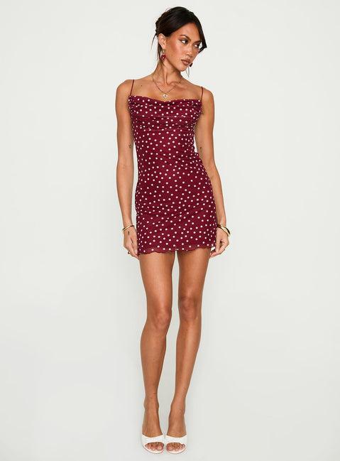 Sugar Mini Dress Red Polka Product Image