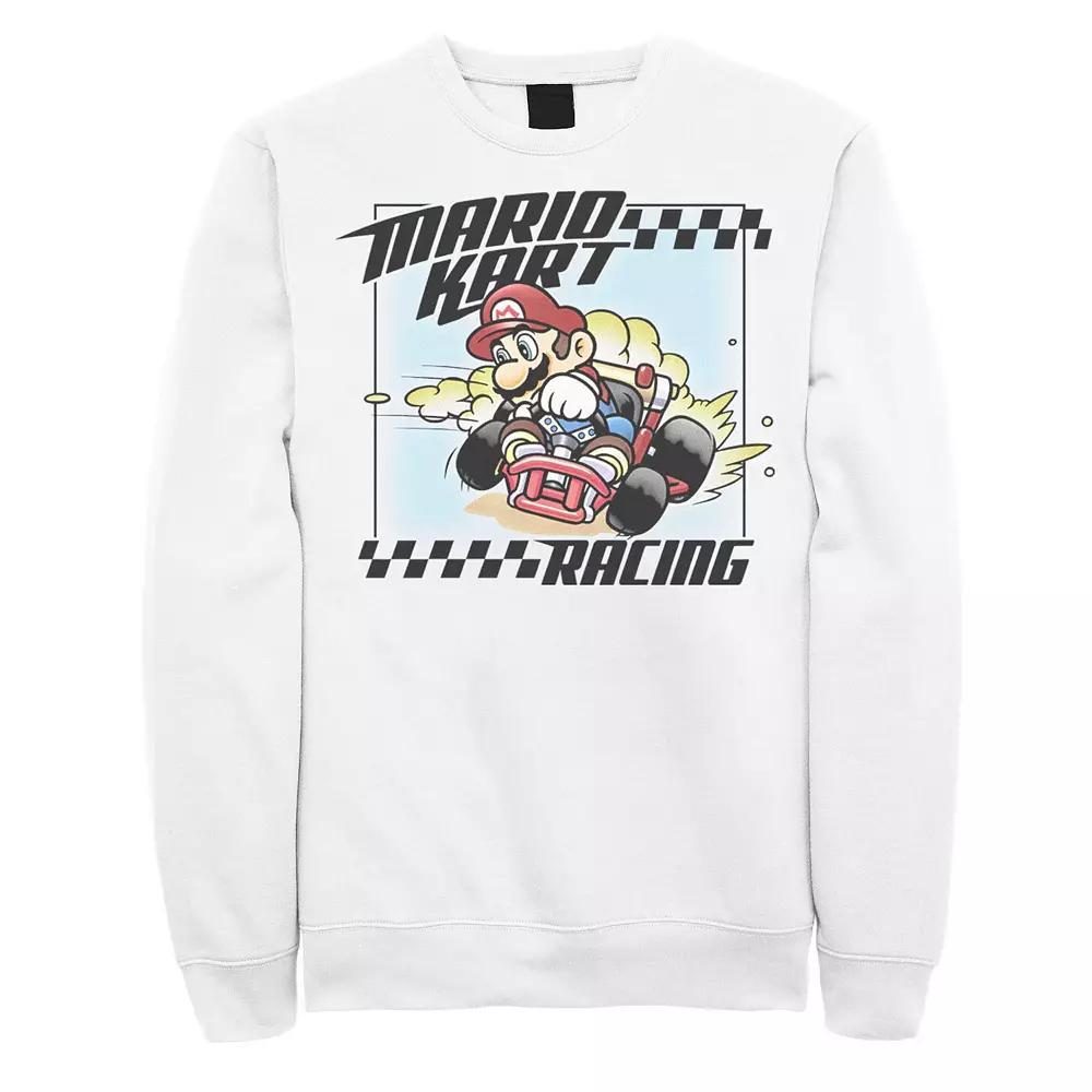 Men's Nintendo Mario Kart Racing Slide Drift Sweatshirt, Size: Large, White Product Image