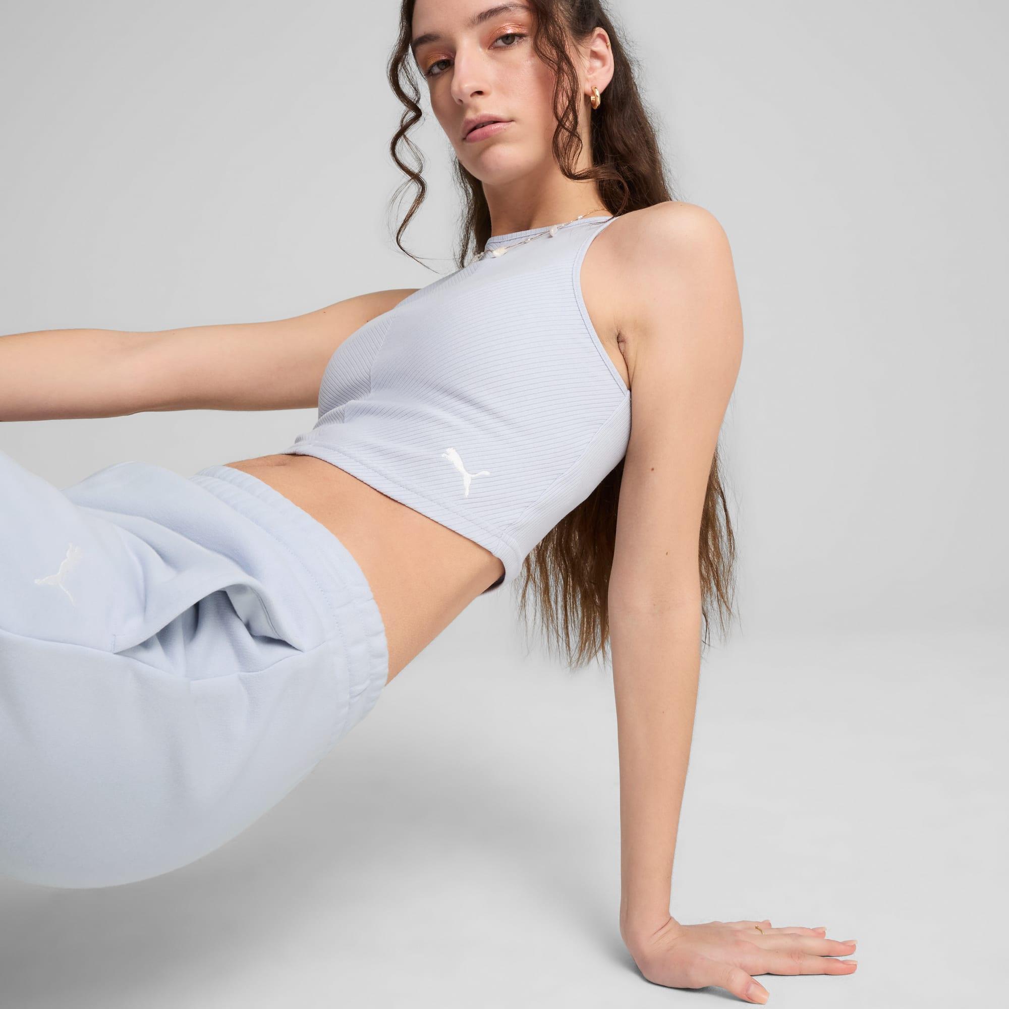 PUMA Wardrobe Essentials Women's Ribbed Crop Top Product Image