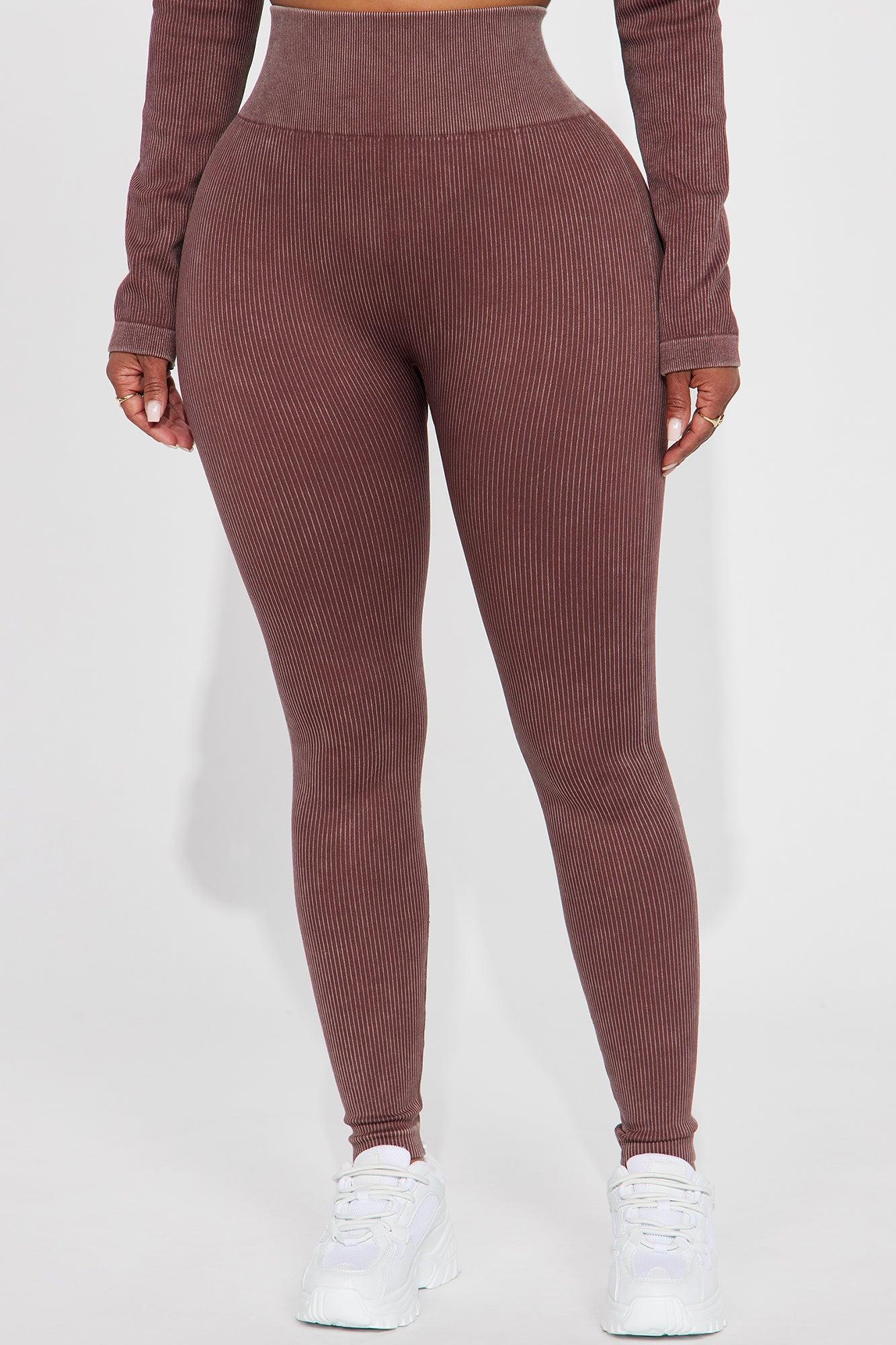 Challenge Accepted Washed Seamless Active Legging - Brown Product Image