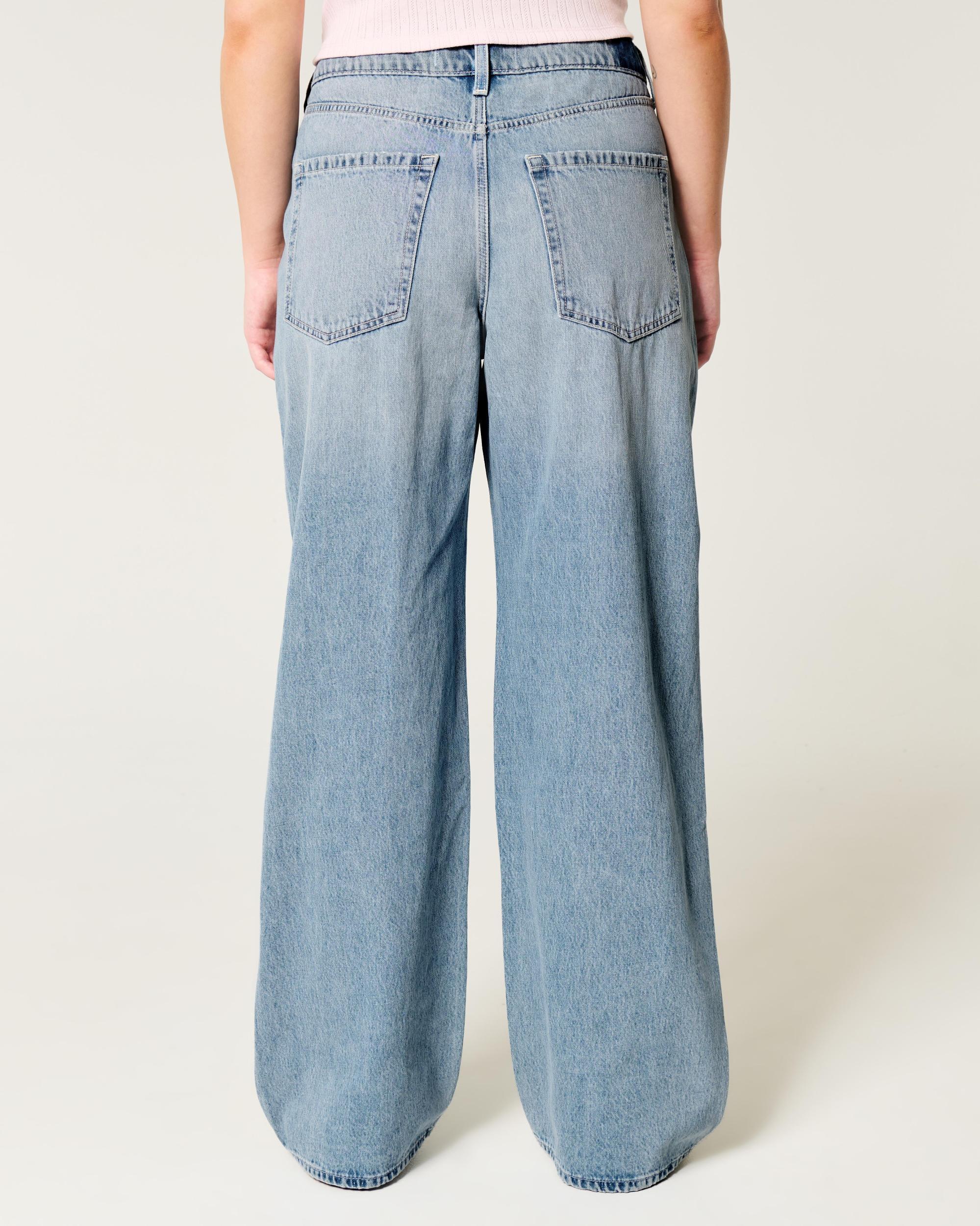 High-Rise Washed Black Baggy Jeans Product Image
