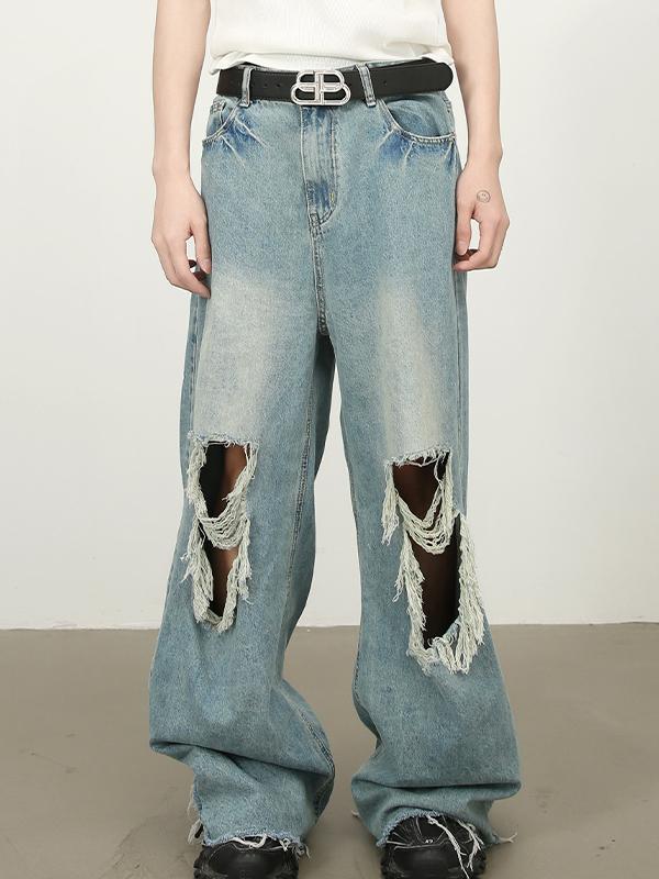 Men's Street Raglan Loose Jeans Product Image