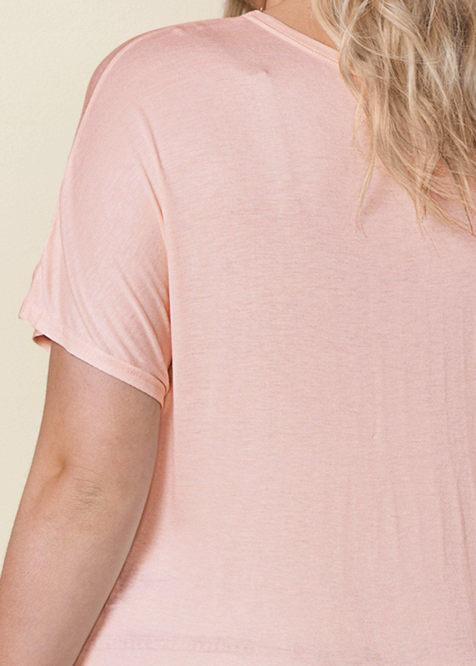 Twisted Knot Detail Tee - Blush Product Image