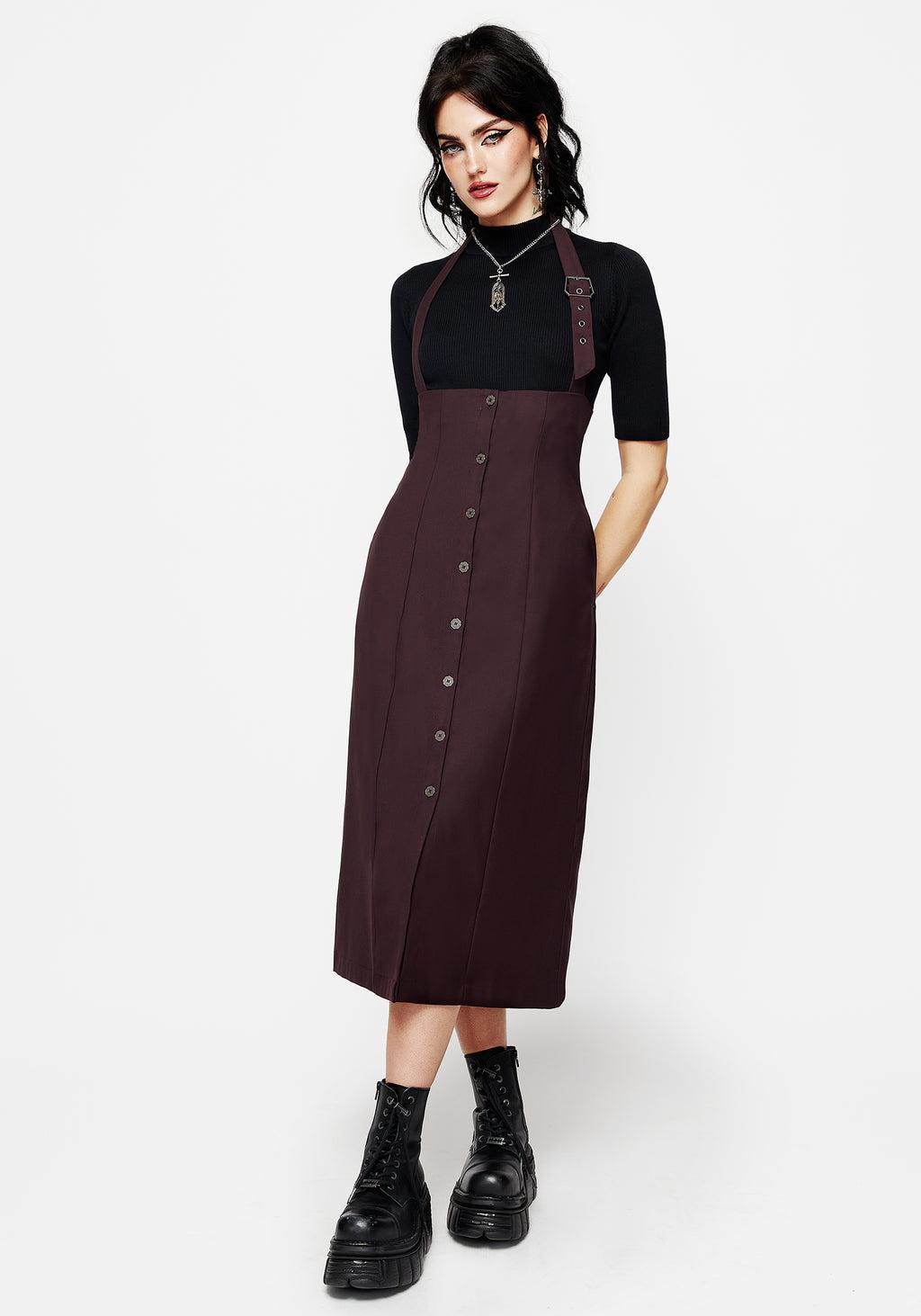 New Age Halter Neck Pinafore Midi Dress Product Image