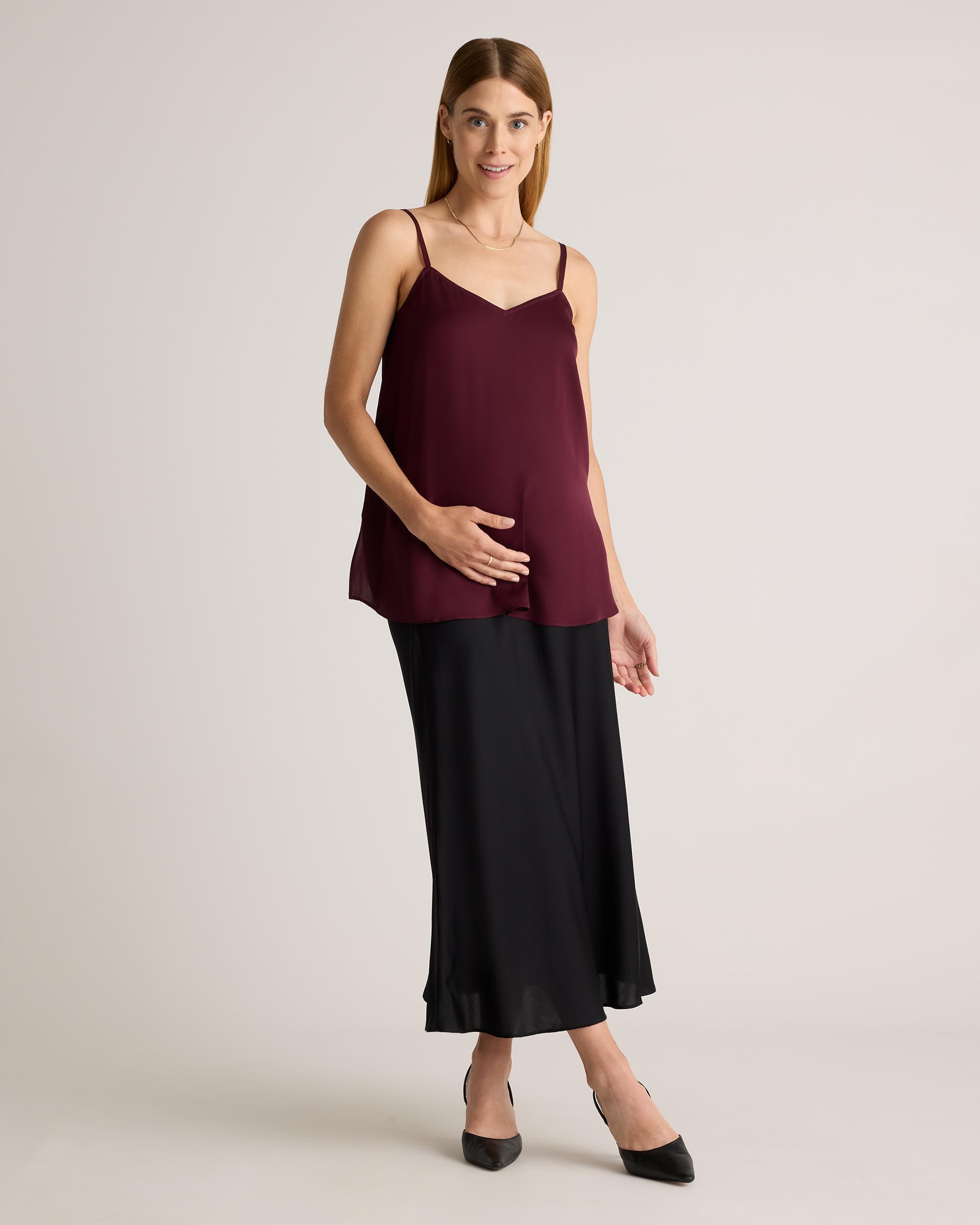Quince | Women's Washable Stretch Silk Maternity Skirt Mulberry Silk Product Image